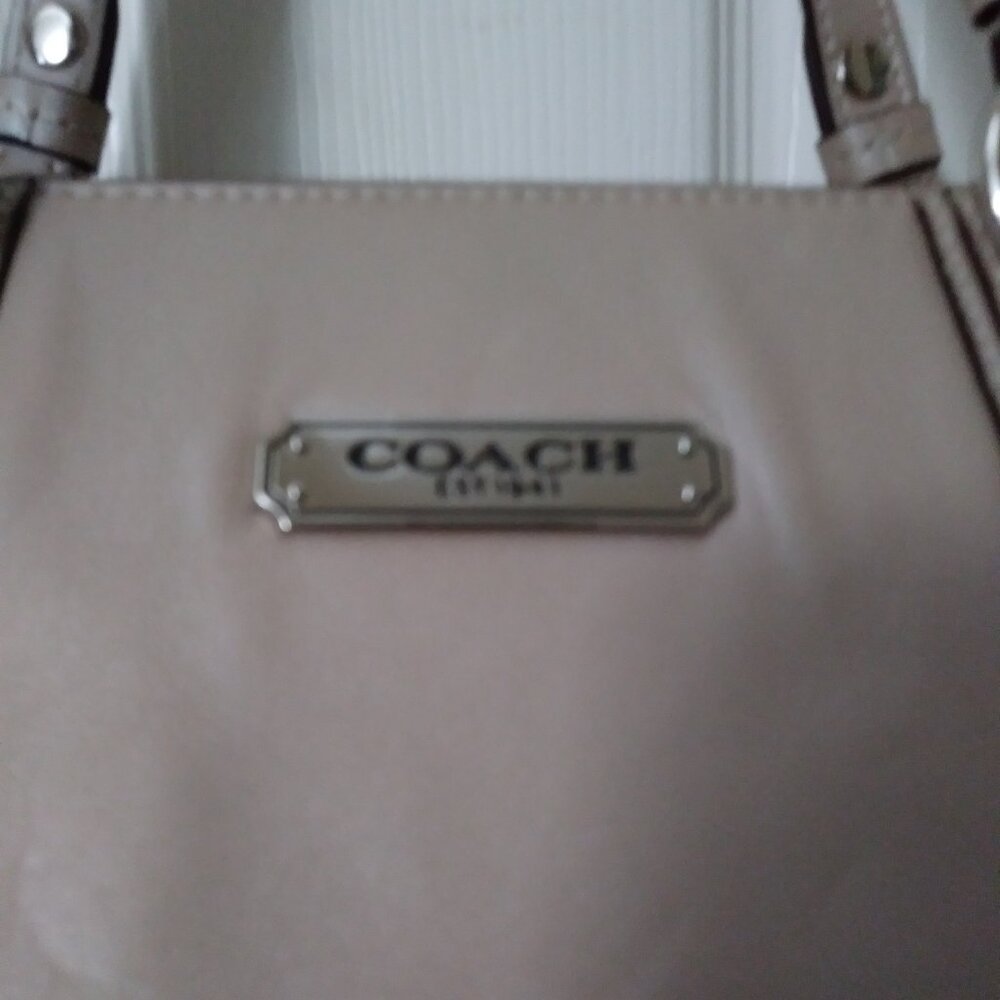 Coach Beige Double Handle Tote Bag - Picture 4 of 12